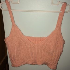 peach crochet crop top